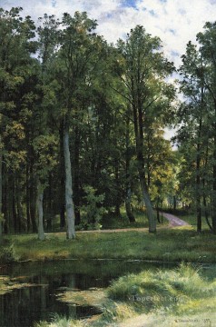 風景 Painting - 林道 1897 古典的な風景 Ivan Ivanovich 木々